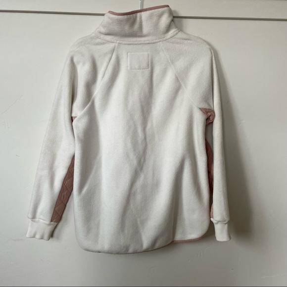 Abercrombie and Fitch Asymmetrical Snap-Up Fleece- Cream with Light Pink - Picture 2 of 2